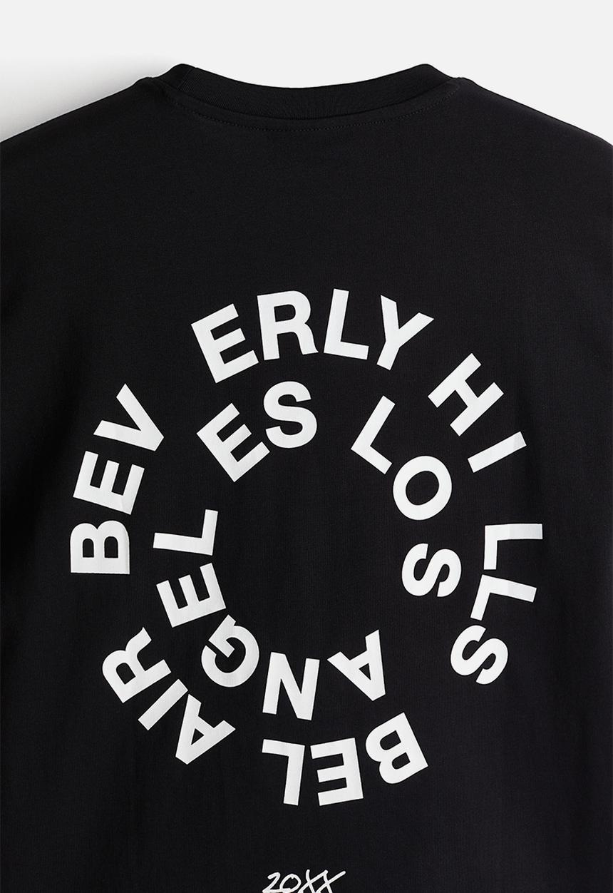 H&M - Loose fit printed t-shirt - black & beverly hills