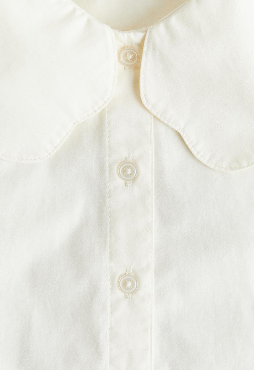 H&M - Collared cotton blouse - white
