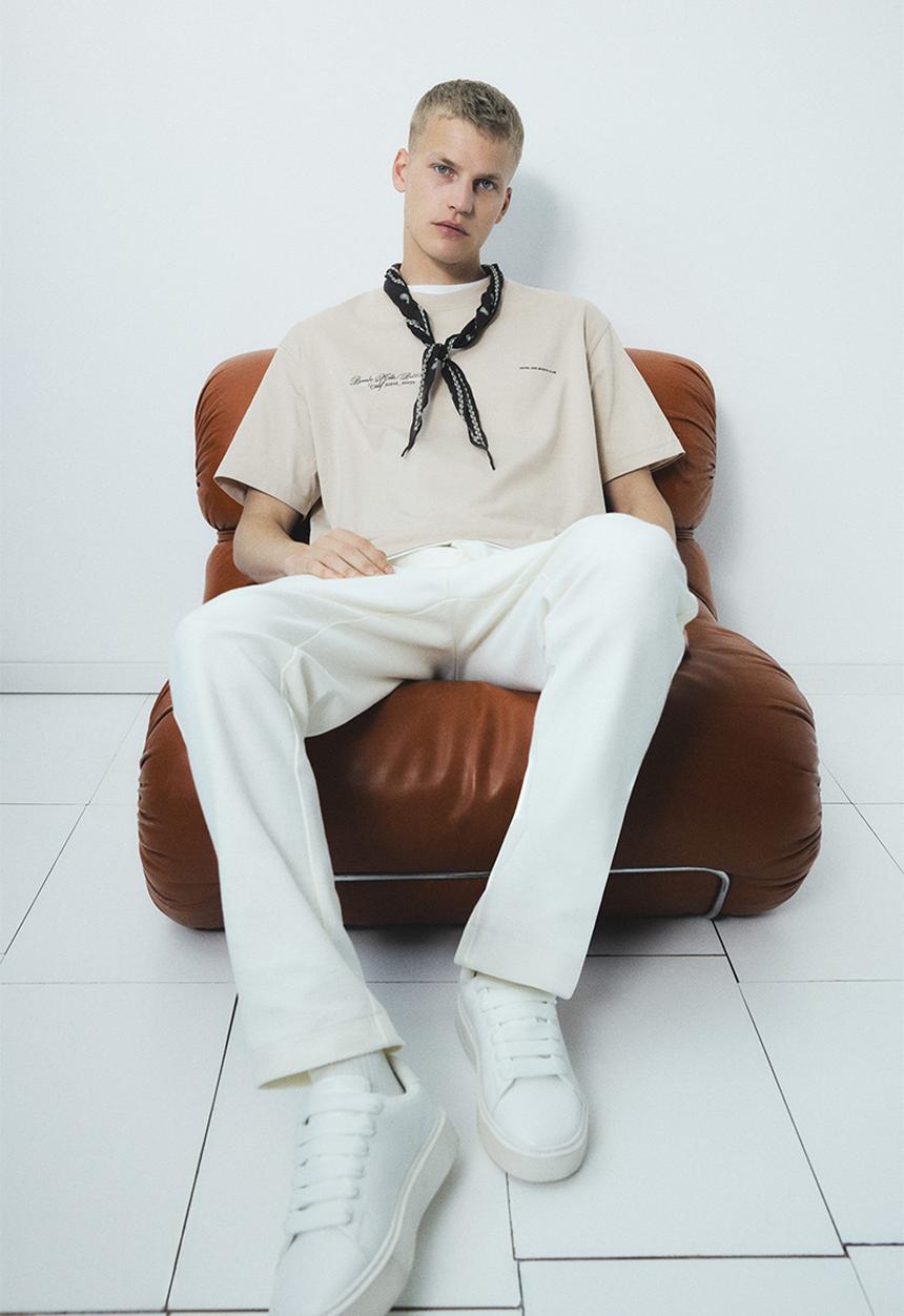 H&M - Loose fit printed t-shirt - beige/beverly hills 
