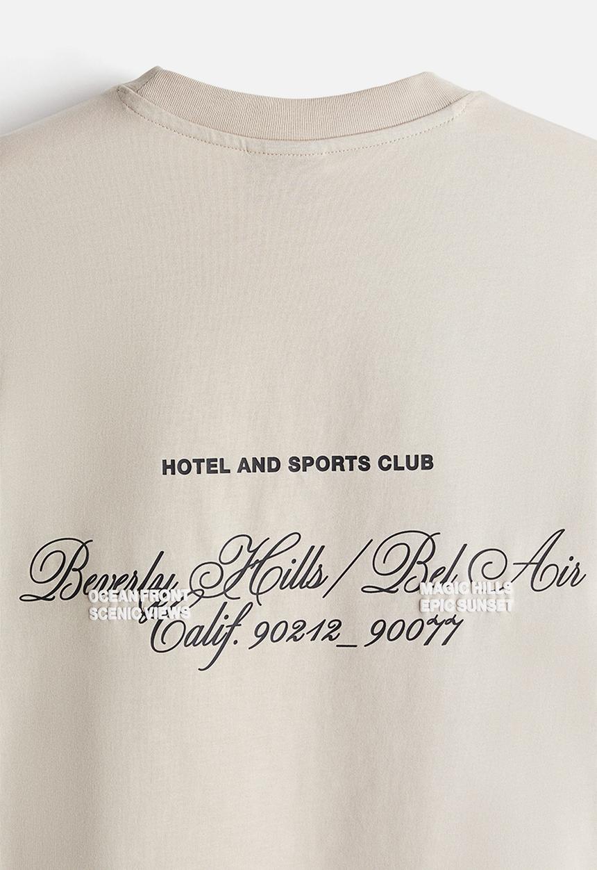 H&M - Loose fit printed t-shirt - beige/beverly hills 