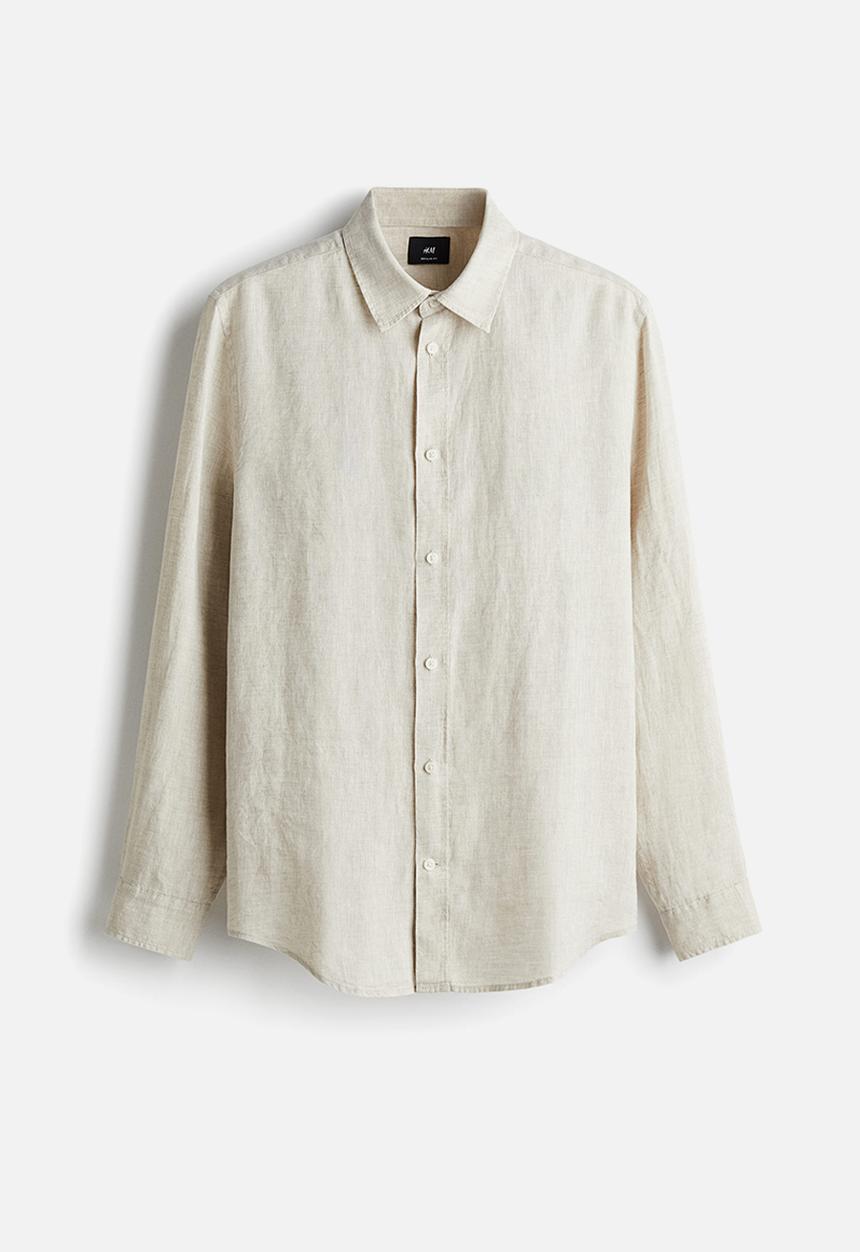 H&M - Regular fit linen shirt - light beige