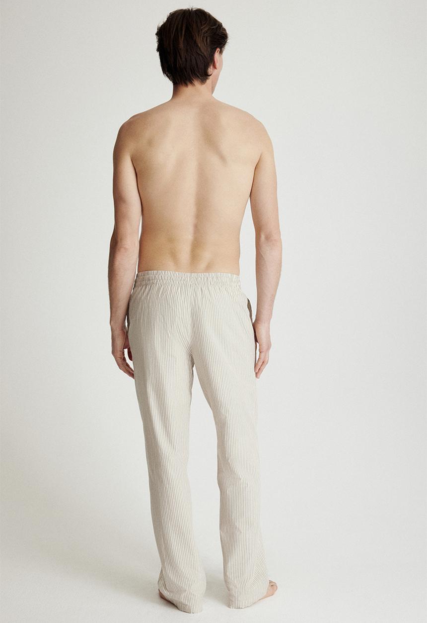 H&M - Relaxed fit poplin trousers - beige striped