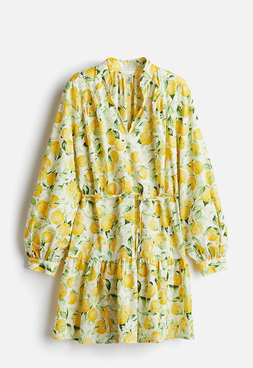 H&M - Plumeti dress - white oranges