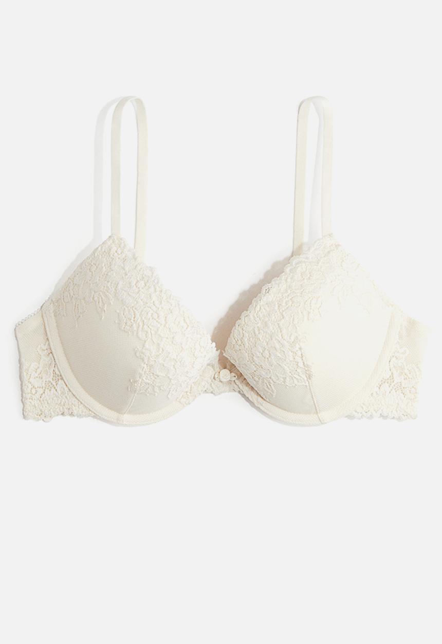 H&M - Lace push-up bra - cream