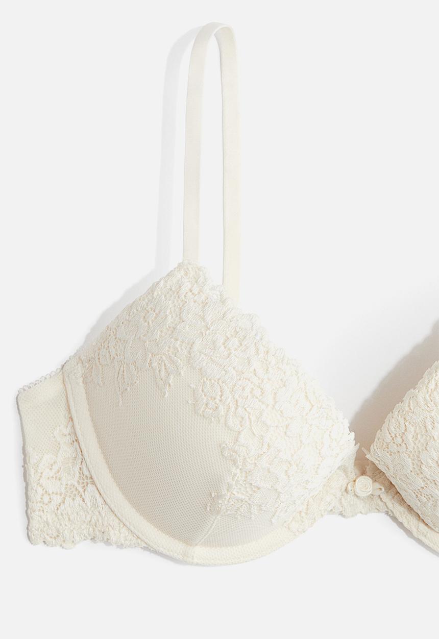 H&M - Lace push-up bra - cream