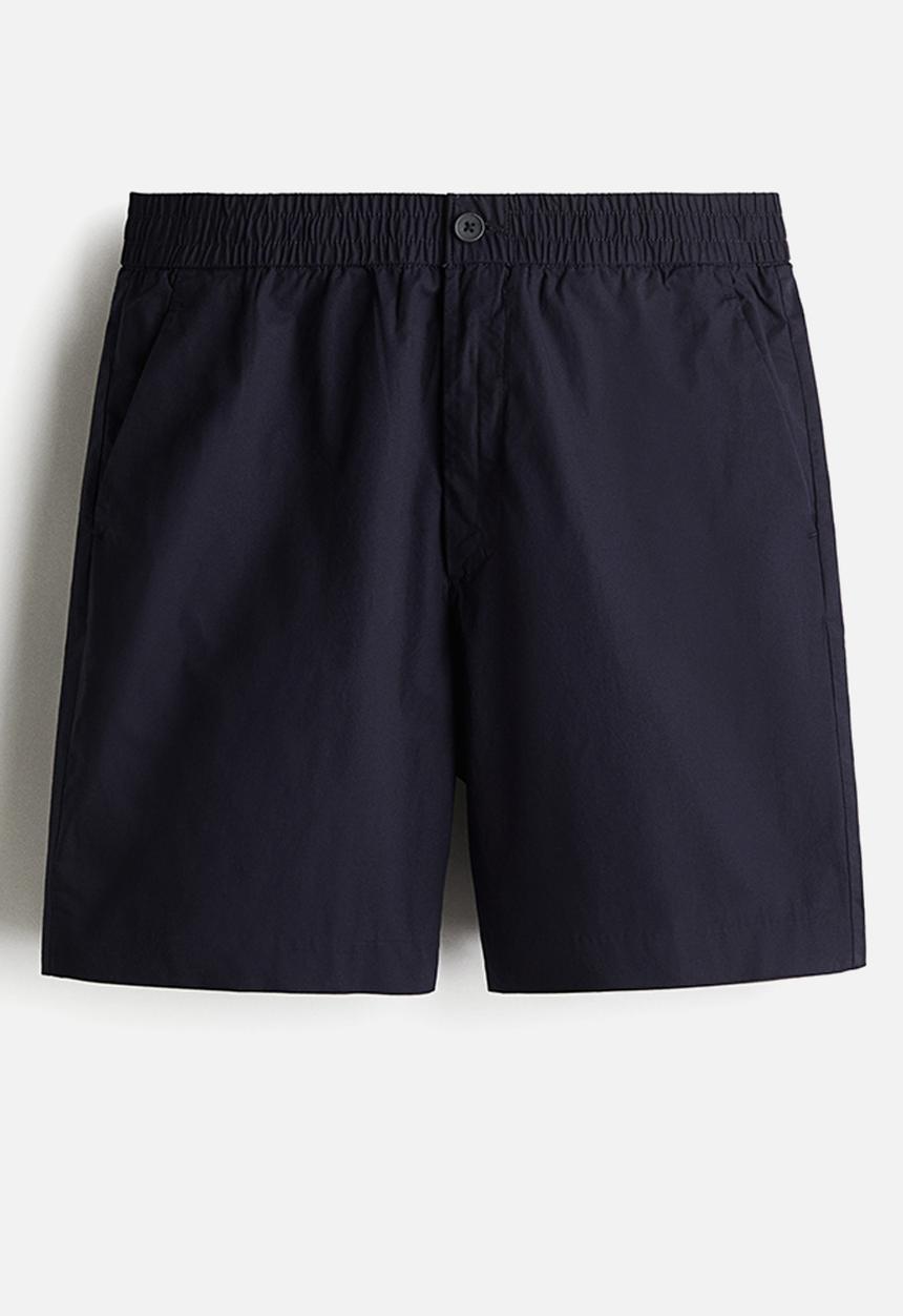 H&M - Relaxed fit poplin shorts - navy blue