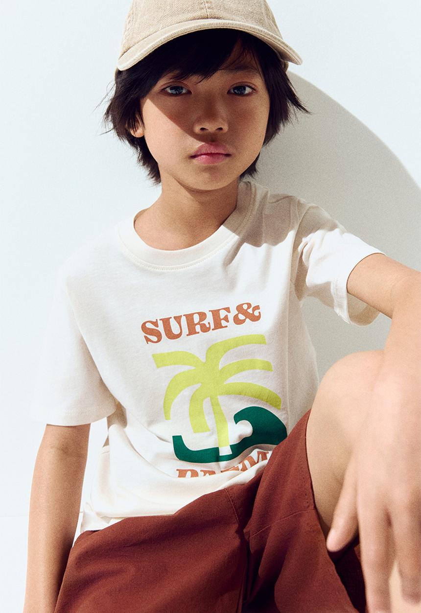 H&M - Printed t-shirt - white/surf & palms
