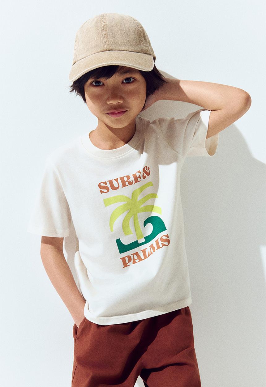 H&M - Printed t-shirt - white/surf & palms
