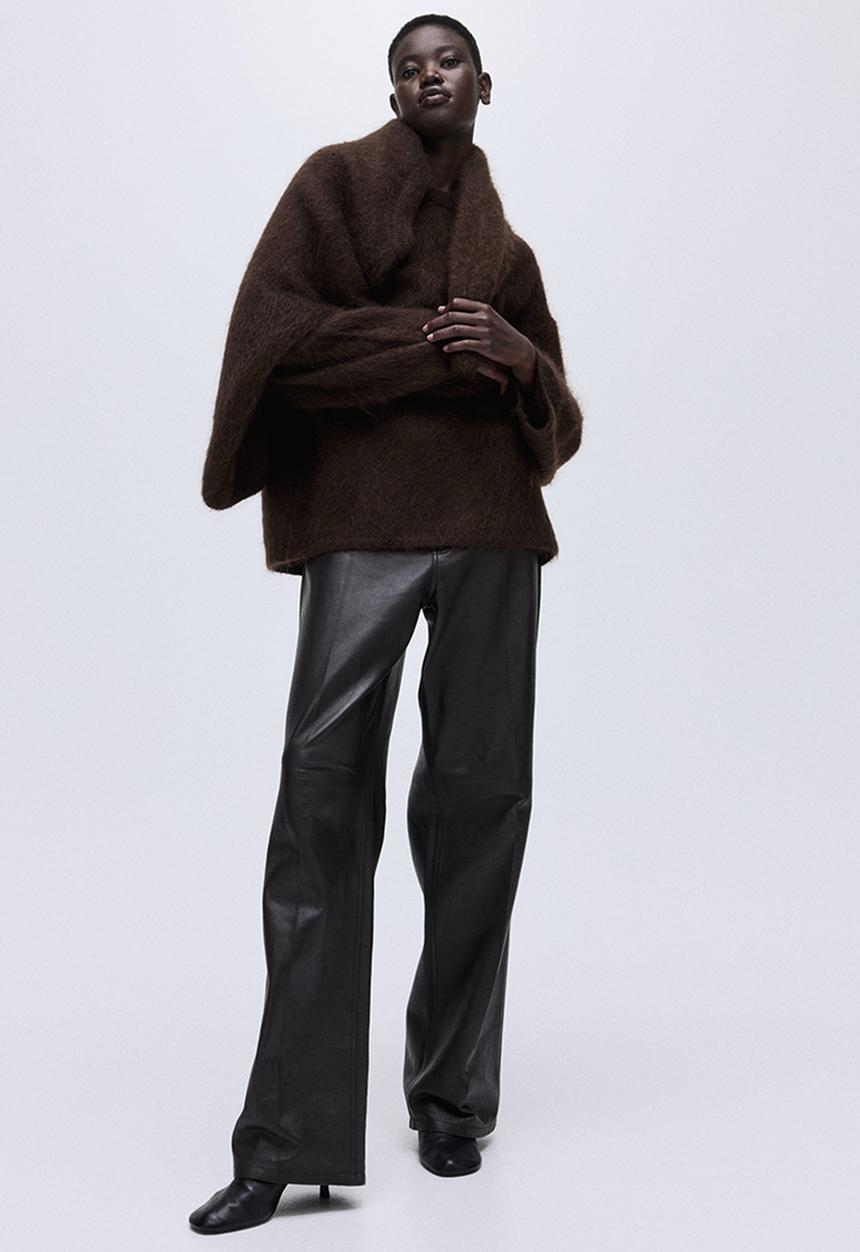 H&M - Oversized mohair-blend jumper - dark brown 