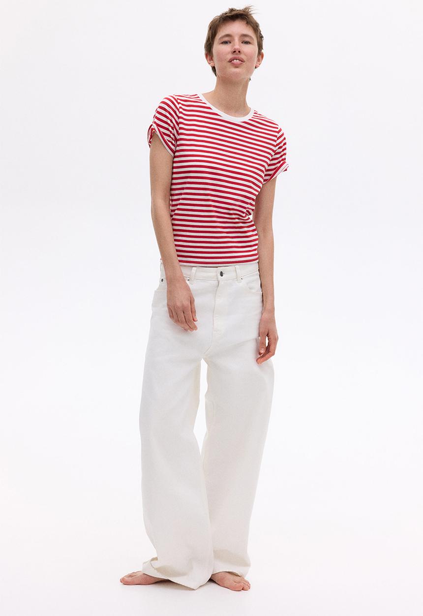 H&M - Cotton T-shirt - red/striped 