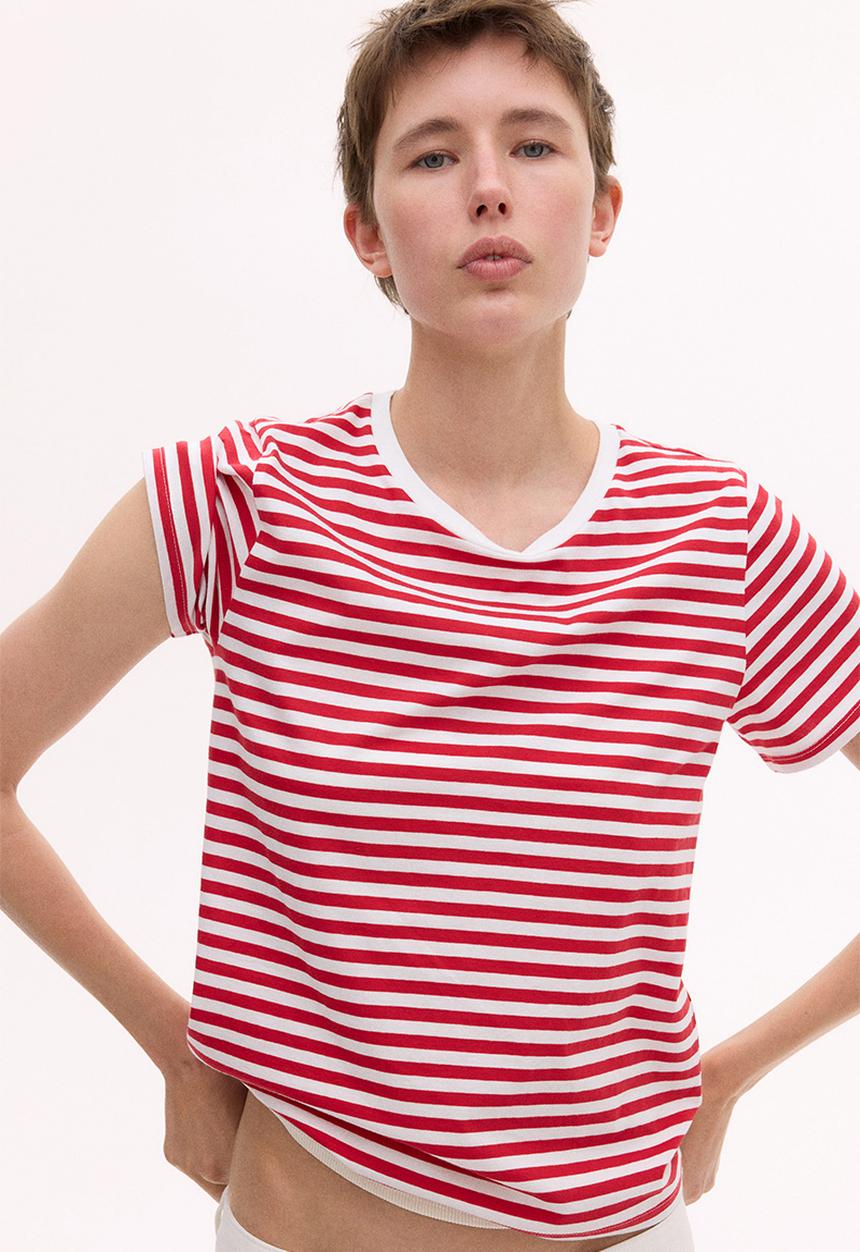 H&M - Cotton T-shirt - red/striped 