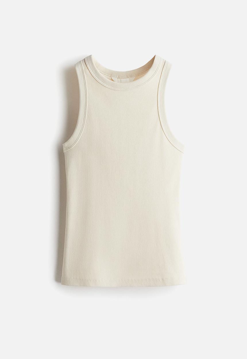 H&M - Ribbed vest top - cream 
