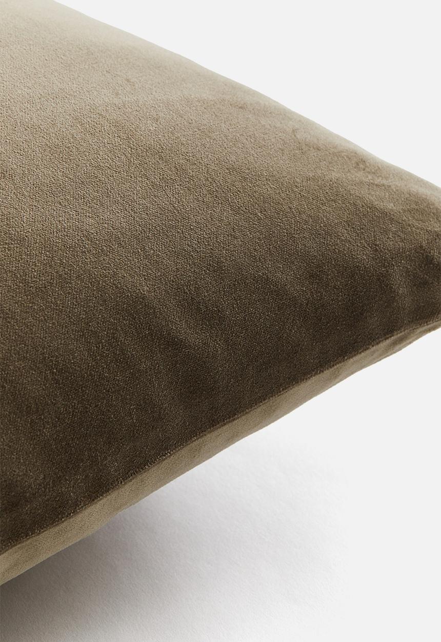 H&M - Cotton velvet cushion cover - khaki green