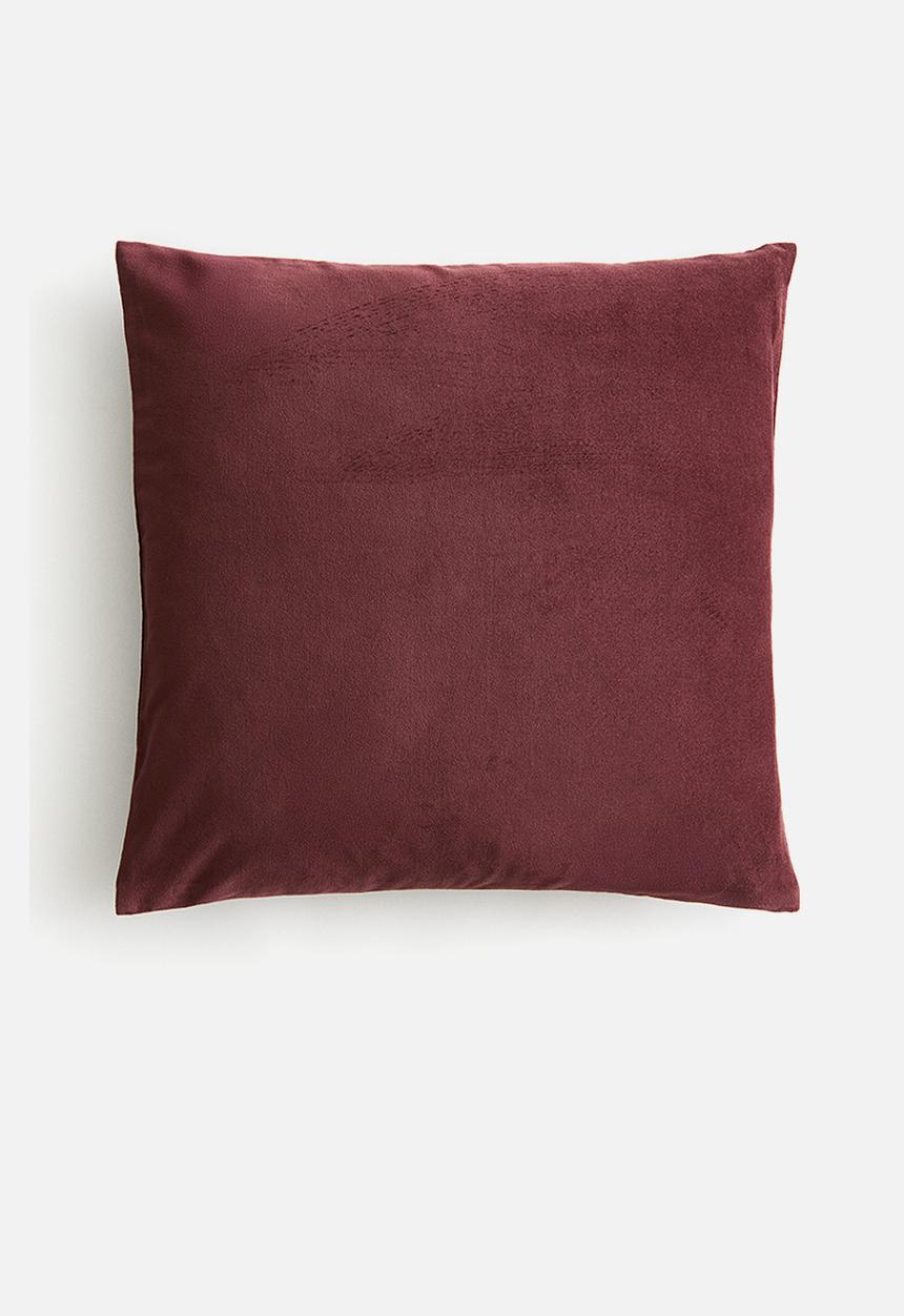 H&M - Cotton velvet cushion cover - burgundy