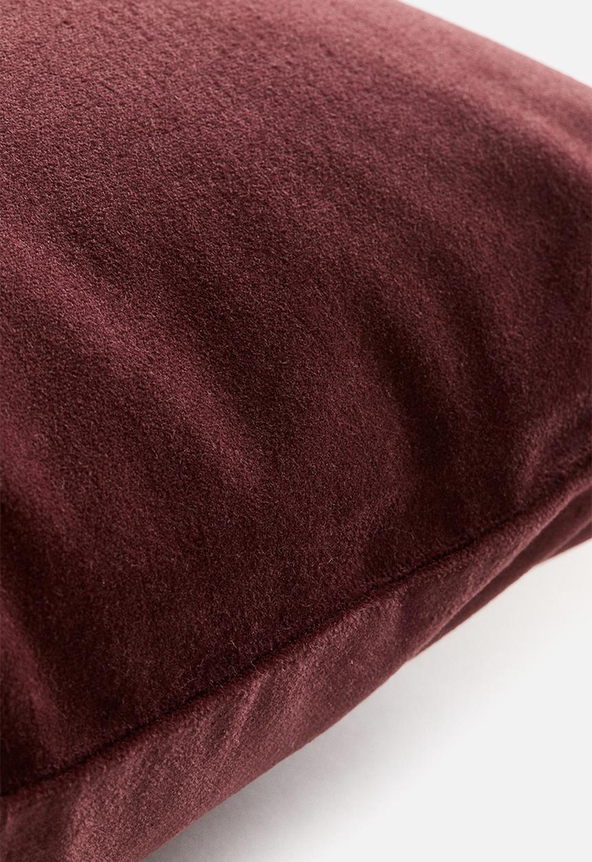 H&M - Cotton velvet cushion cover - burgundy