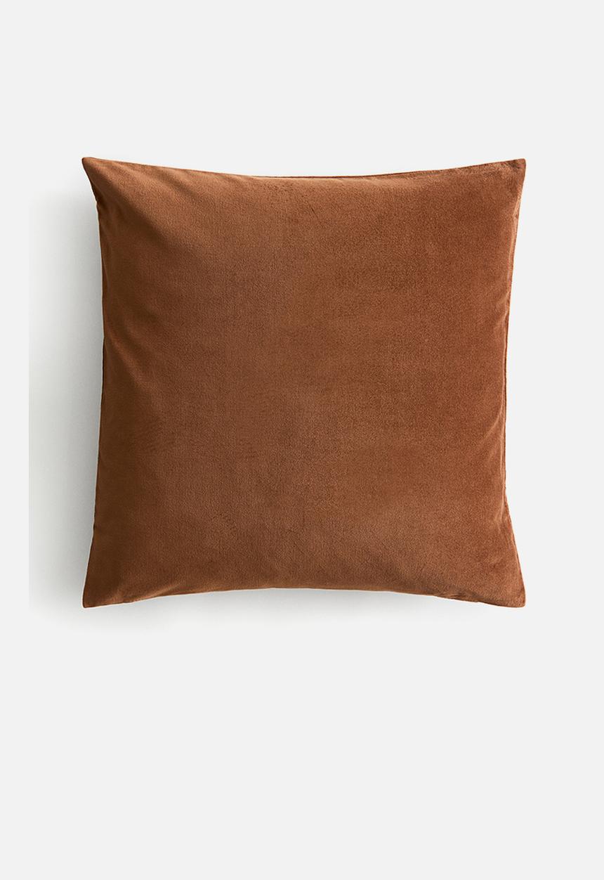 H&M - Cotton velvet cushion cover - brown