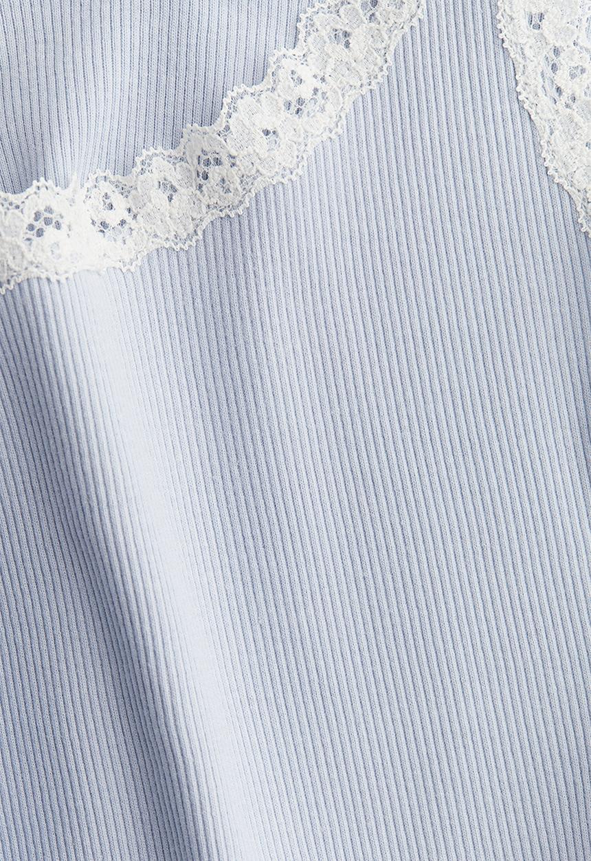 H&M - Lace-trimmed vest top - light blue