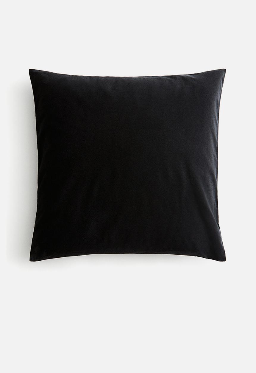 H&M - Cotton velvet cushion cover - black