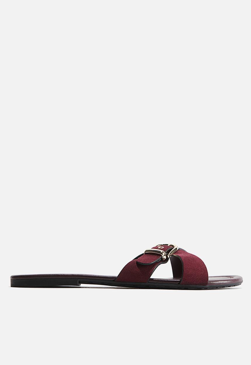 H&M - Crossover-strap sandals - burgundy