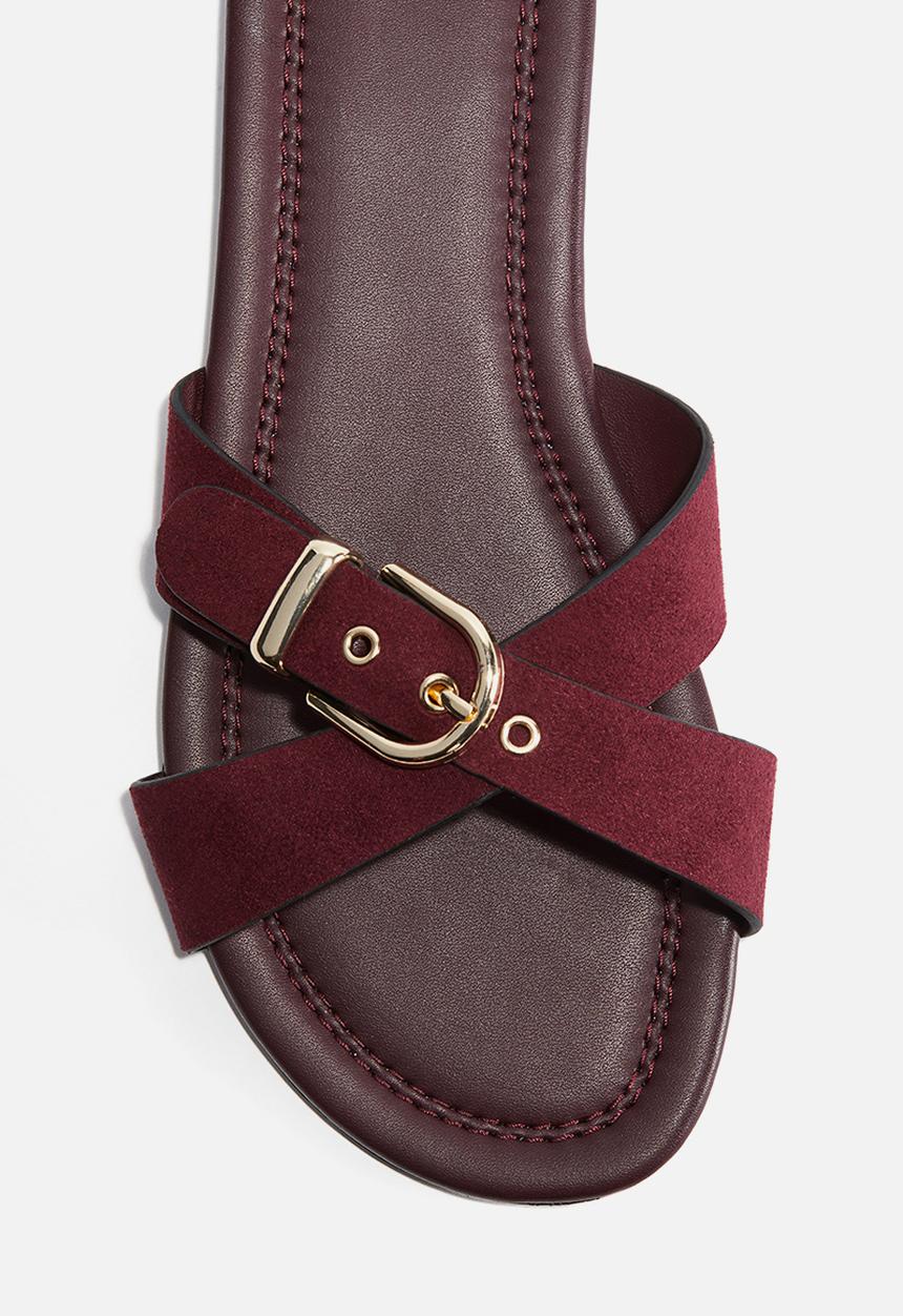 H&M - Crossover-strap sandals - burgundy
