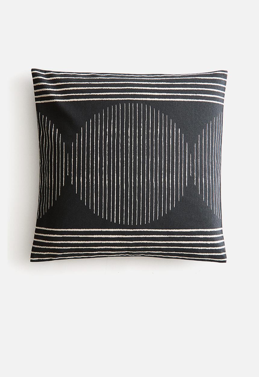 H&M - Patterned cushion cover - dark grey/patterned