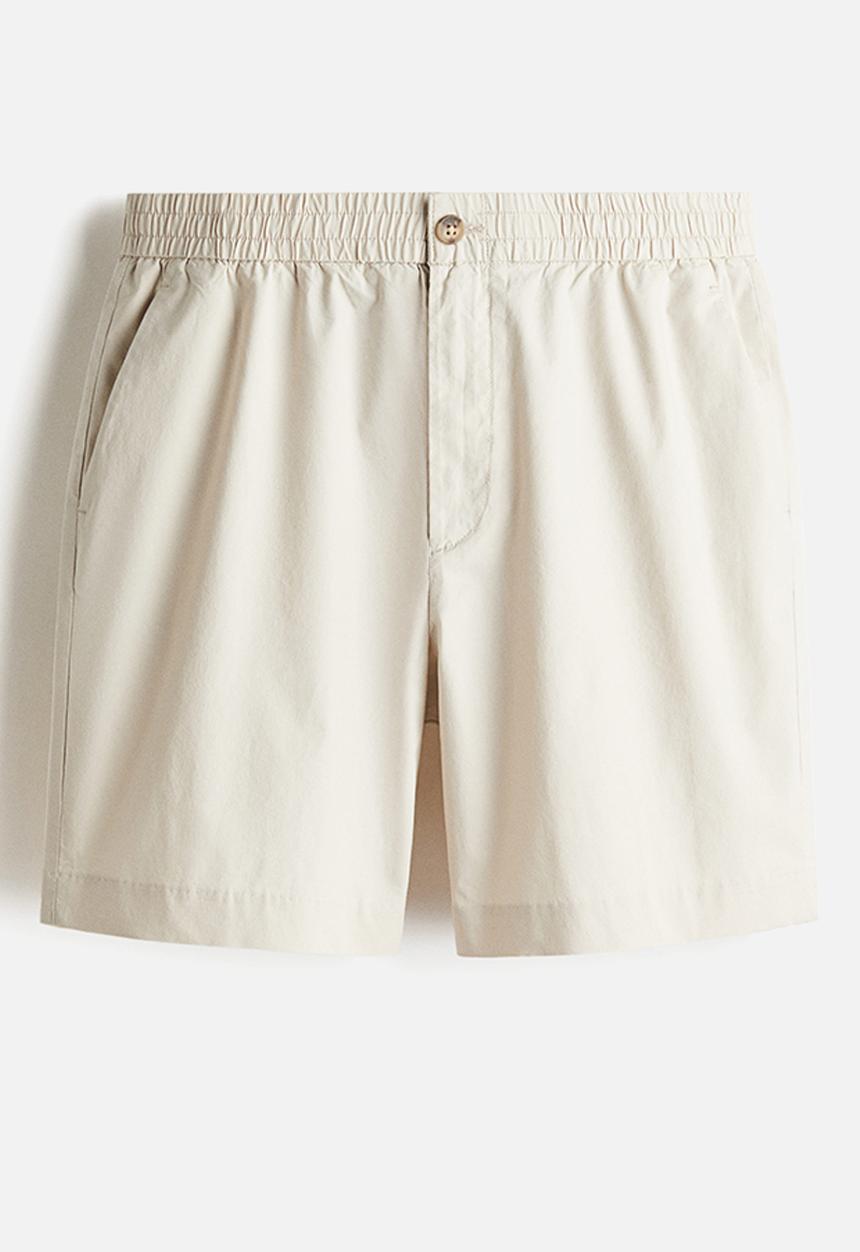 H&M - Relaxed fit poplin shorts - light beige