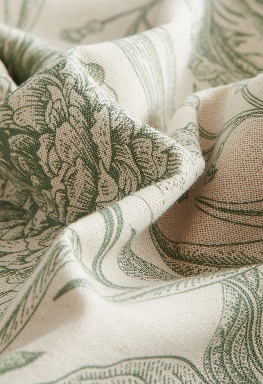 H&M - Patterned cushion cover - dusty green/floral