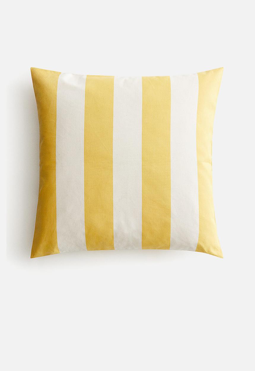 H&M - Outdoor cushion cover - yellow/striped