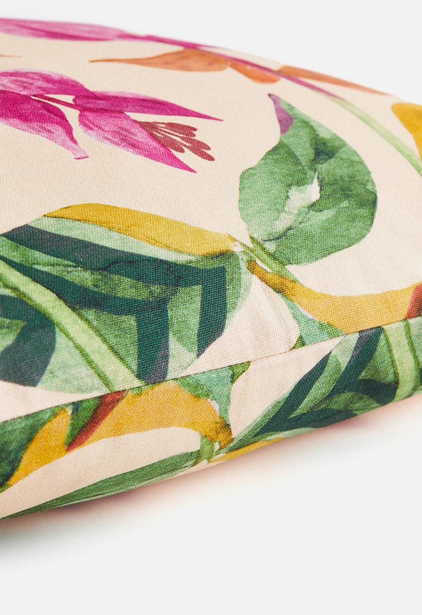 H&M - Patterned cushion cover - peach pink/floral 