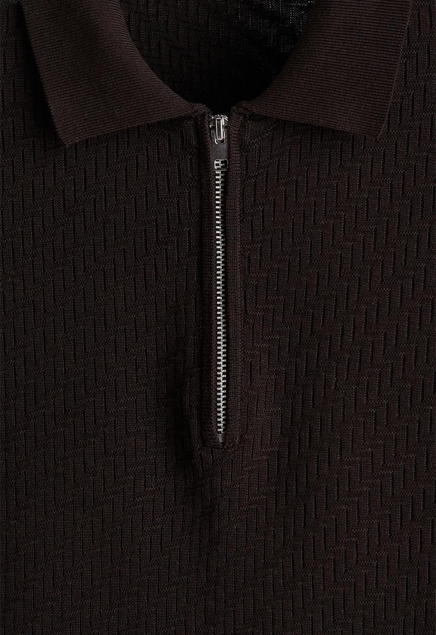 H&M - Slim fit polo shirt - dark brown