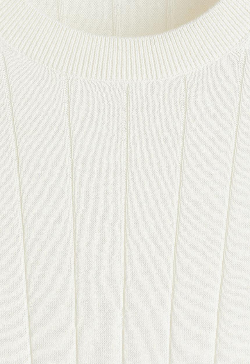 H&M - Regular fit knitted t-shirt - cream