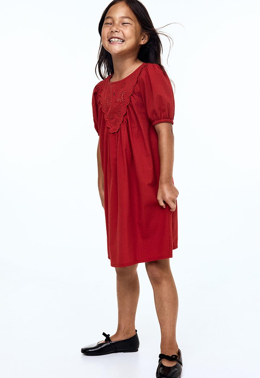 H&M - Cotton seersucker dress - red