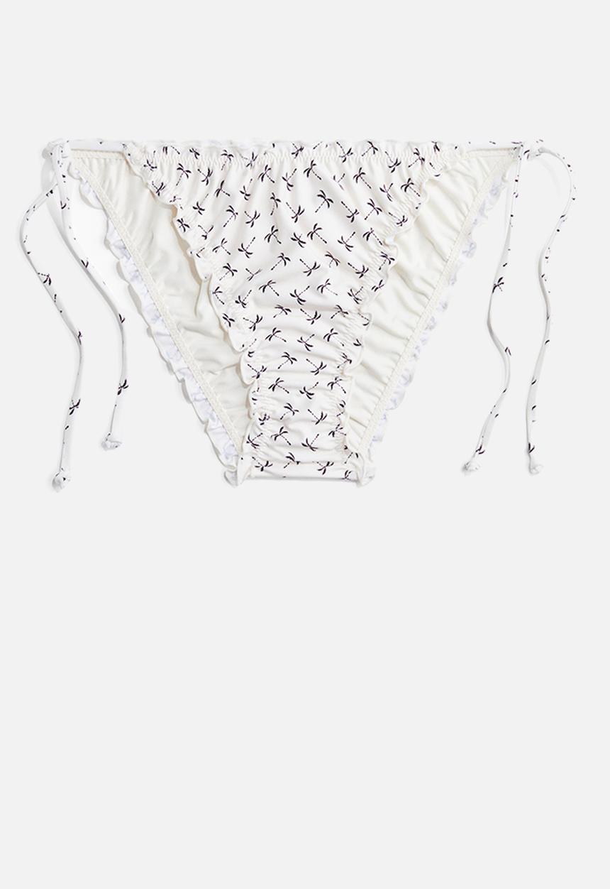 H&M - Tie tanga bikini bottoms - cream/palm trees