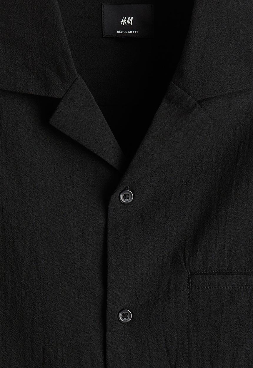 H&M - Regular fit resort shirt - black