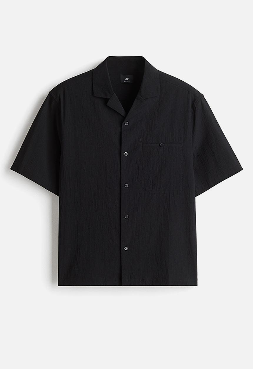 H&M - Regular fit resort shirt - black