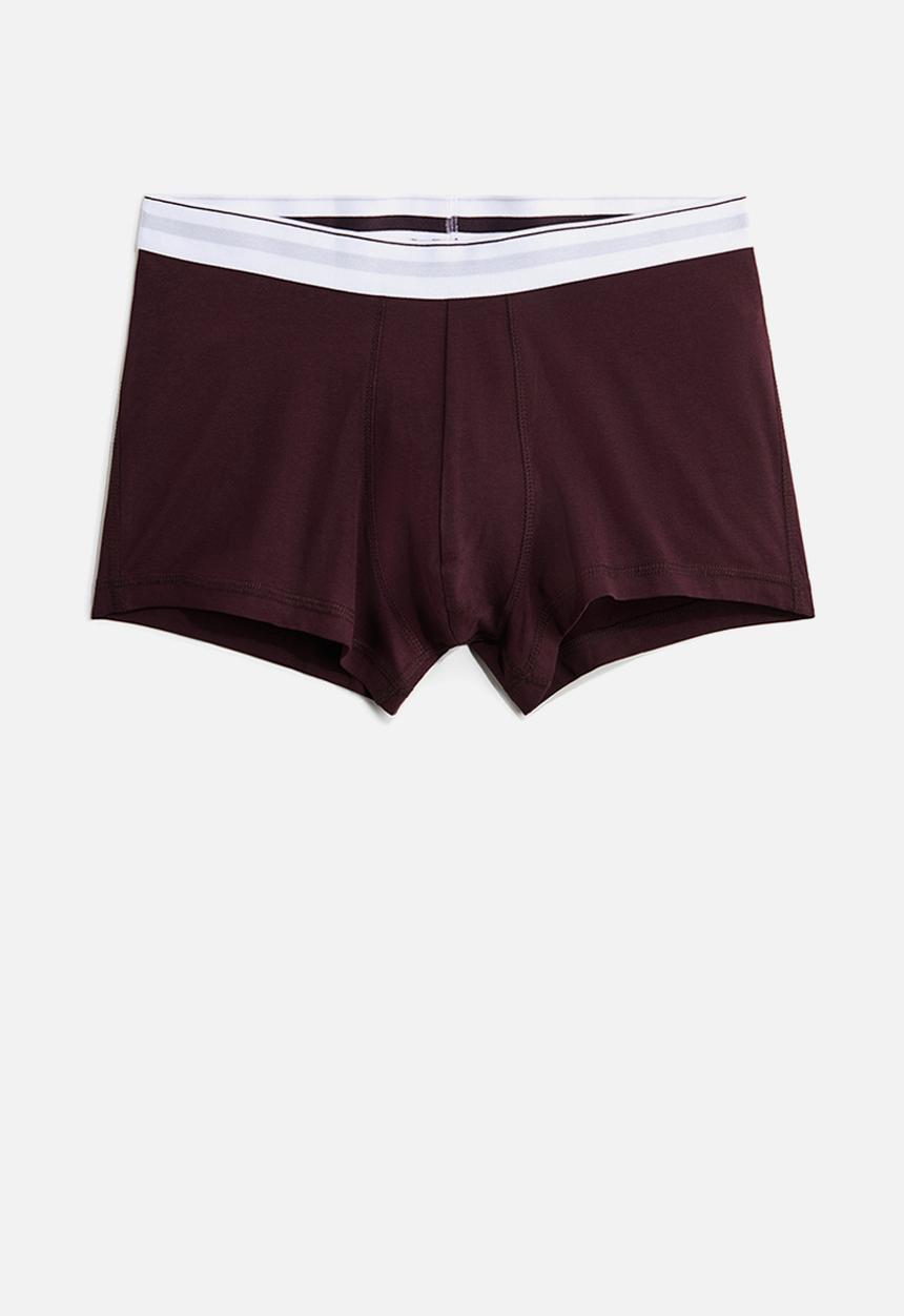 H&M - 3-Pack short trunks with lycra® - burgundy/white 