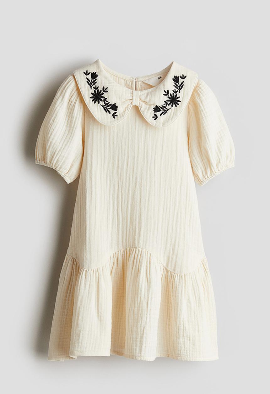 H&M - Cotton muslin dress - beige