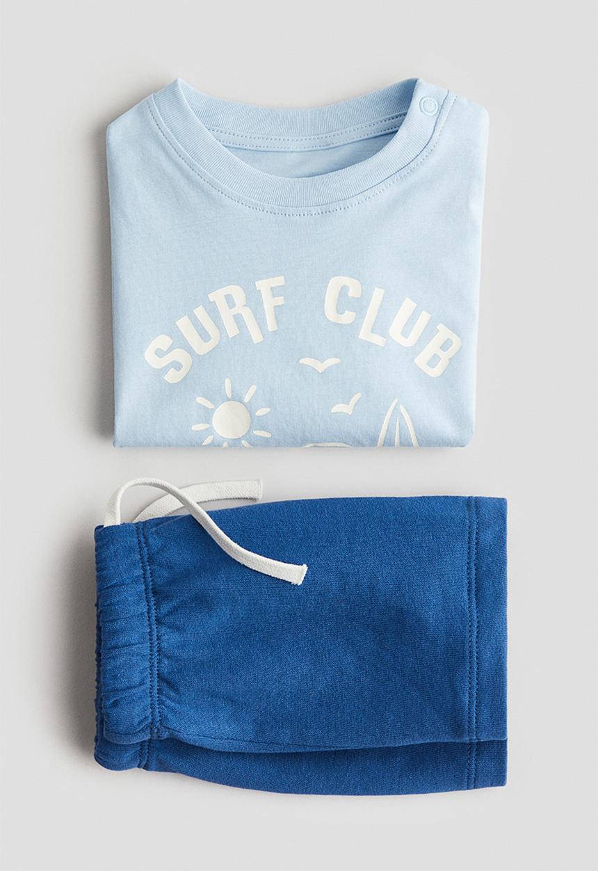 H&M - 2-piece cotton set - blue/san diego