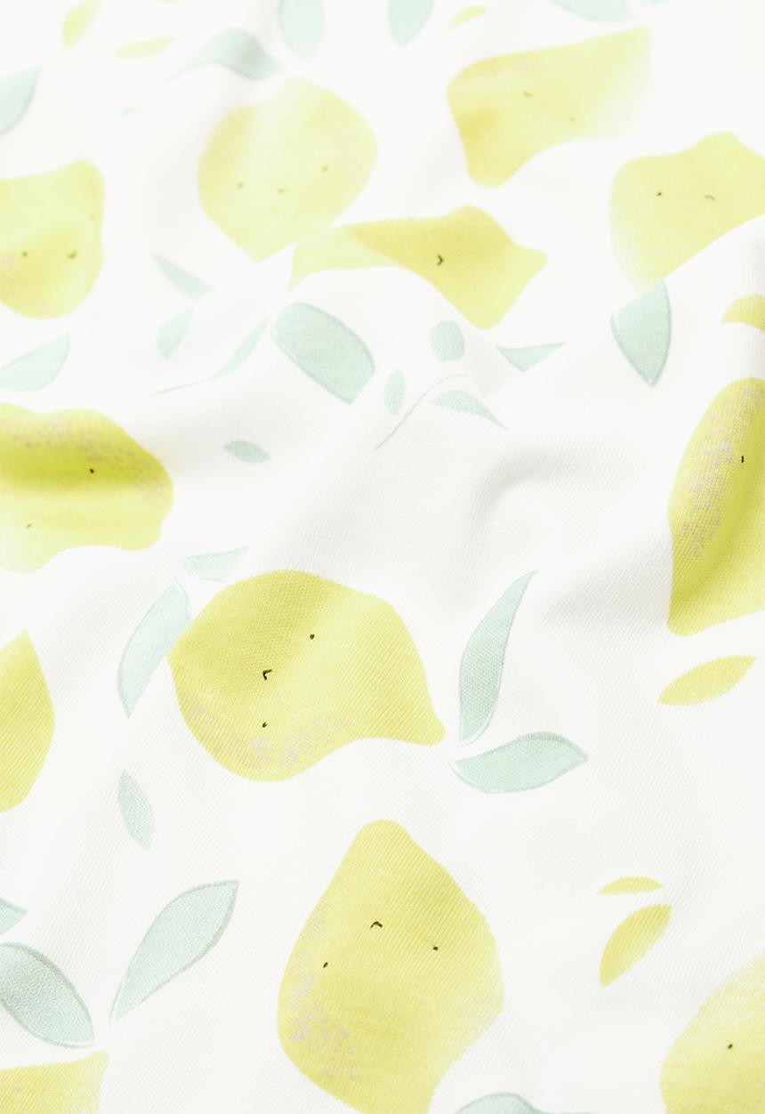 Pop Candy - Printed swaddle blanket - yellow & white