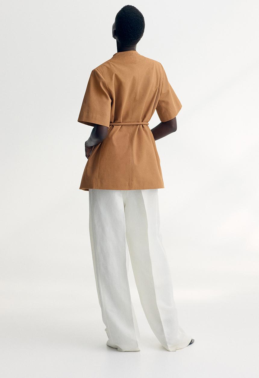 H&M - Short-sleeved jacket - dark beige