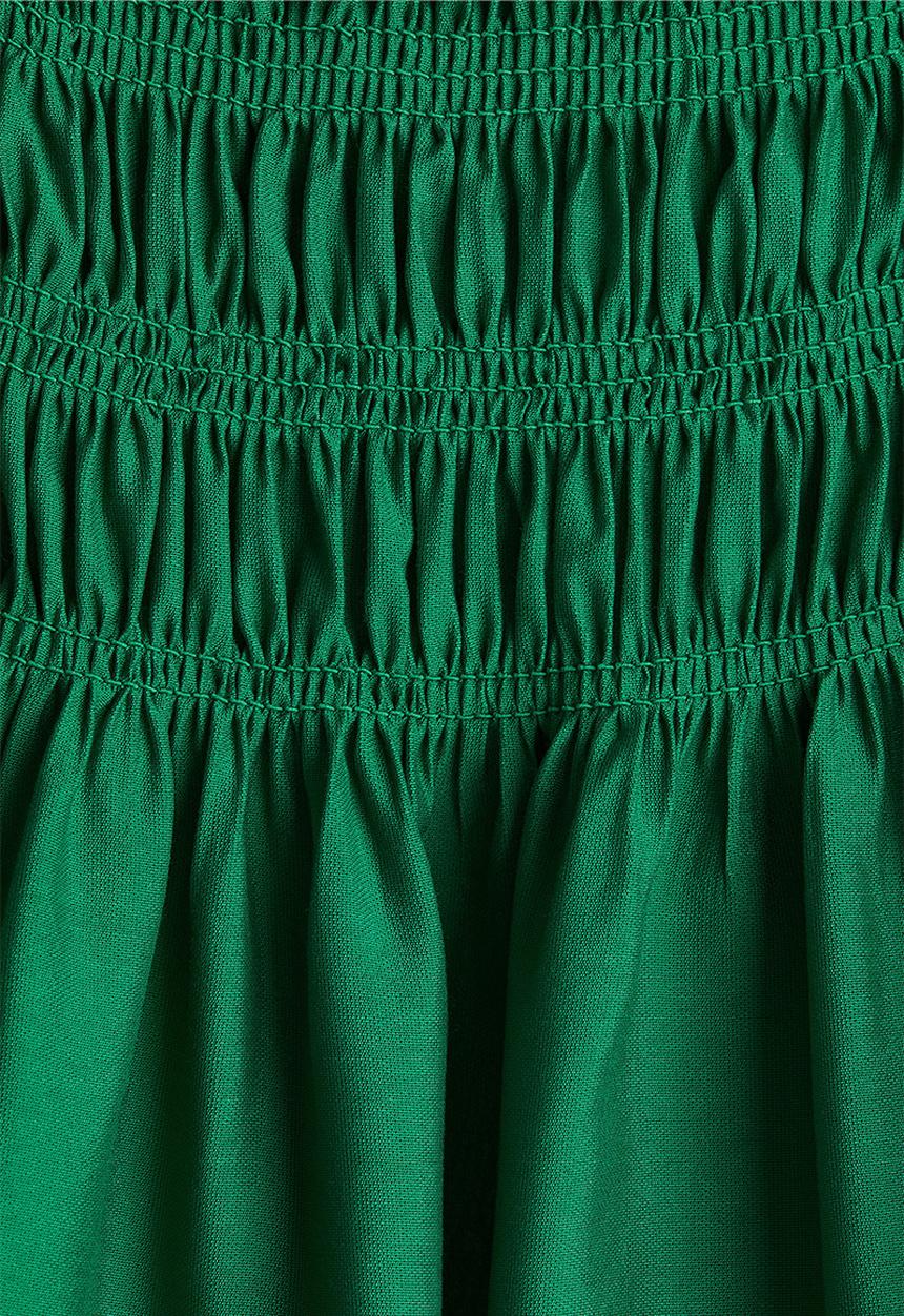 H&M - Smocked-bodice strappy dress - green