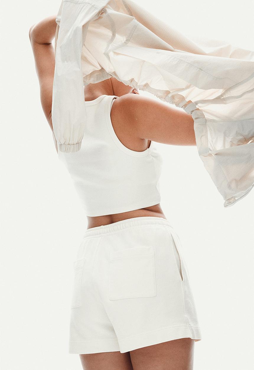 H&M - Washed cotton sweatshorts - cream