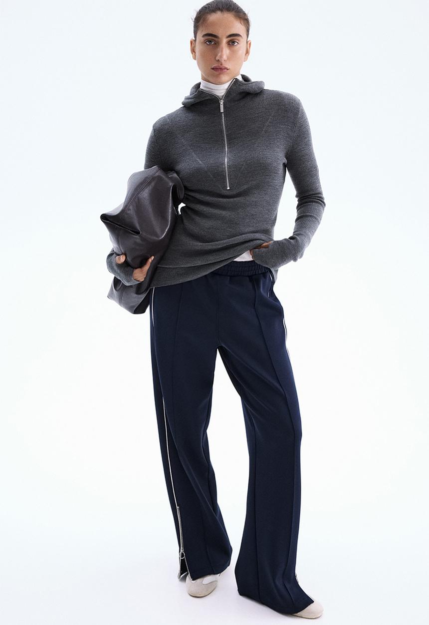 H&M - Merino wool hoodie - dark grey marl