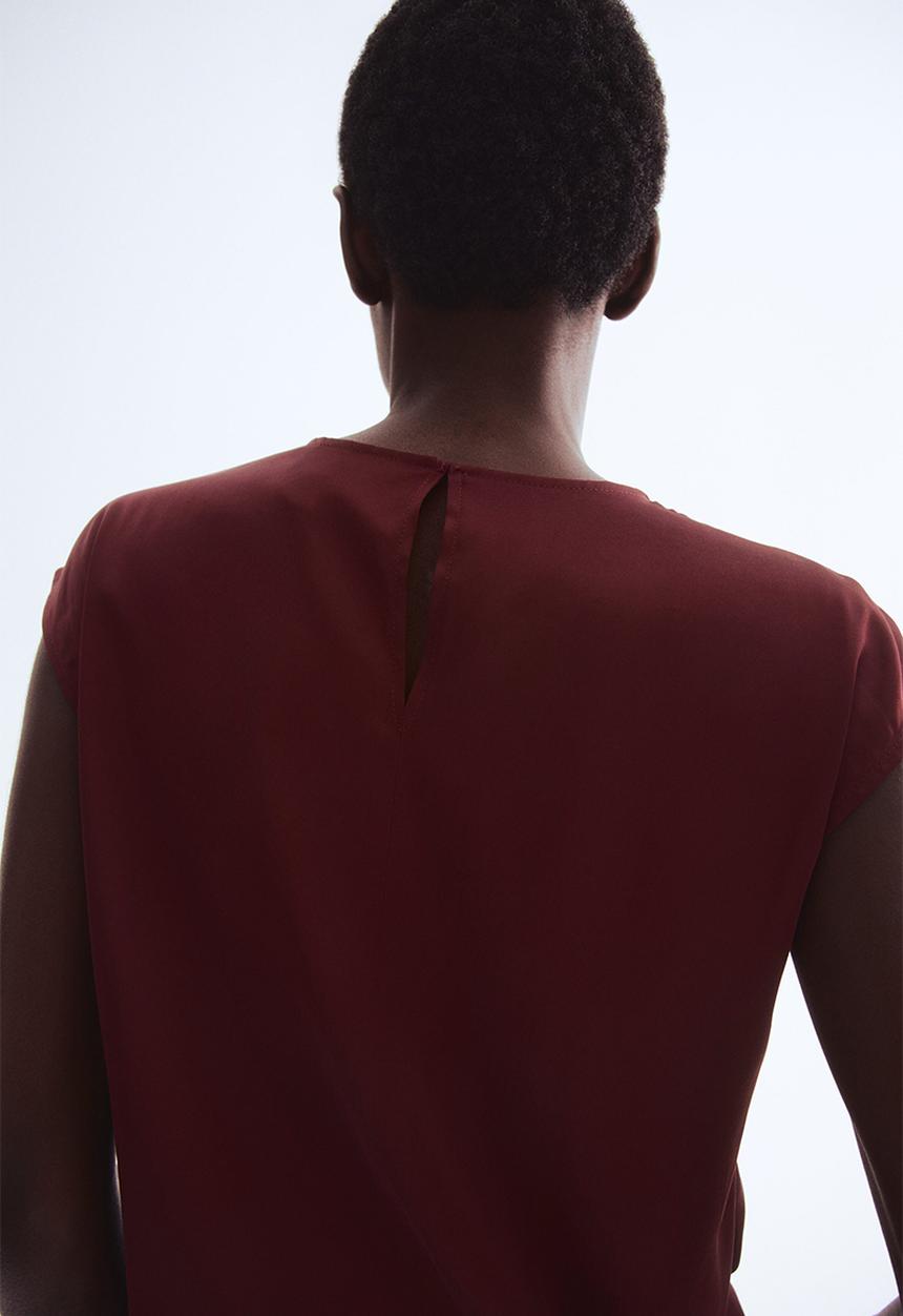 H&M - Pleat-front blouse - burgundy