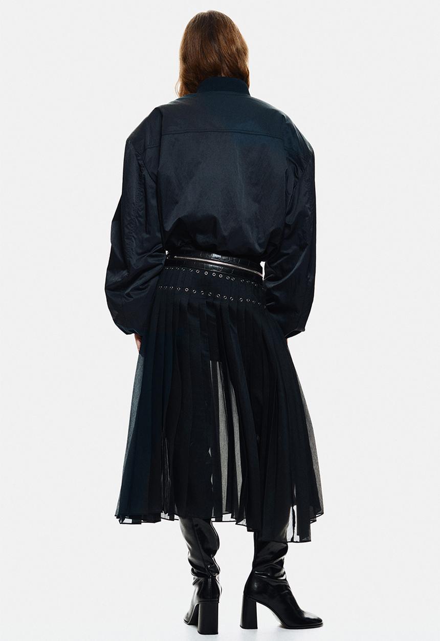 H&M - Eyelet-detail plissé skirt - black