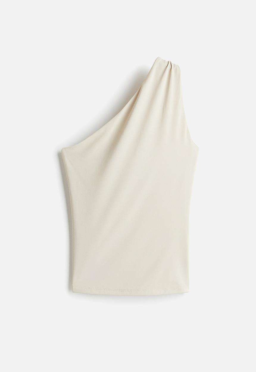 H&M - One-shoulder top - light beige