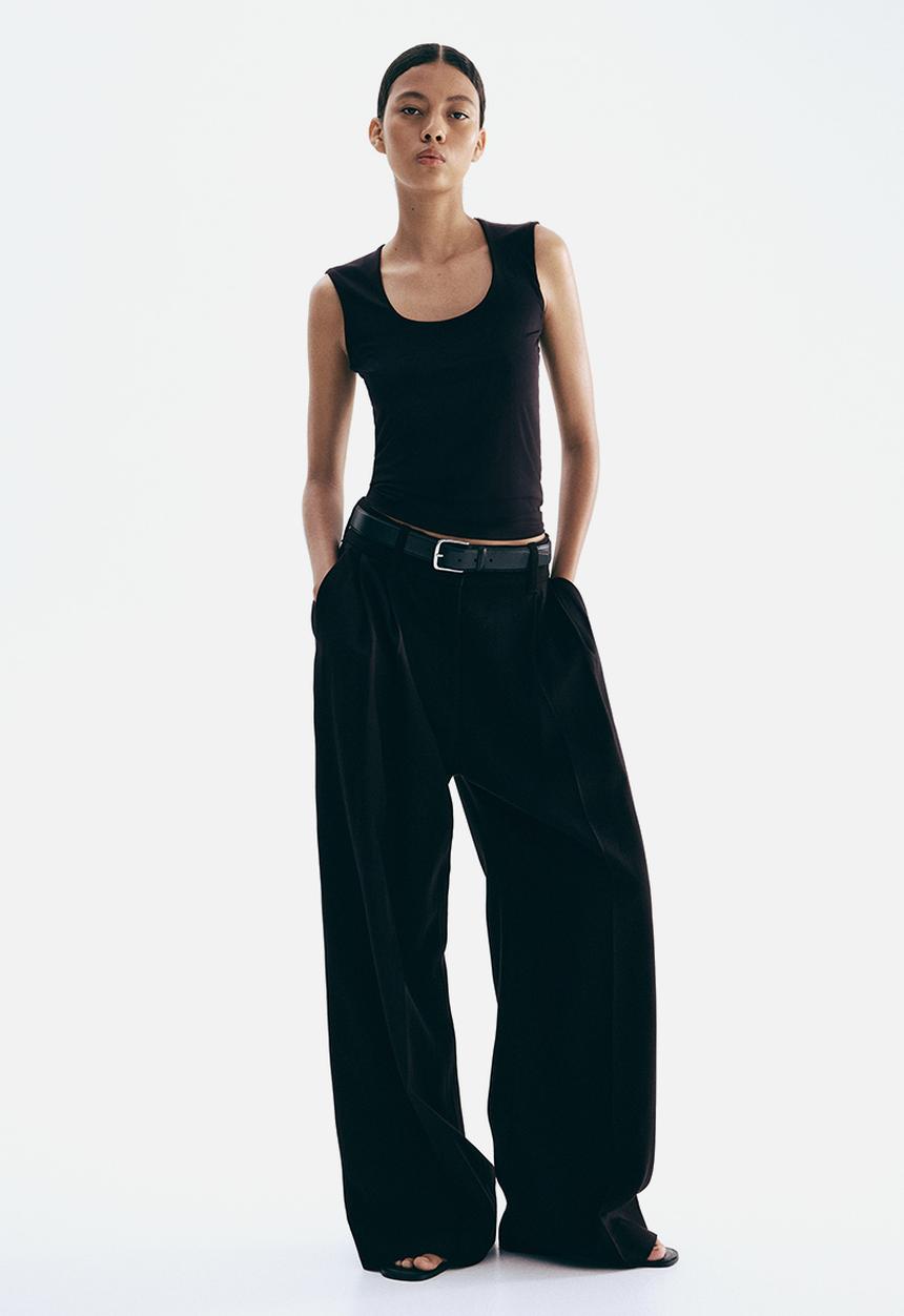 H&M - Microfibre vest top - black