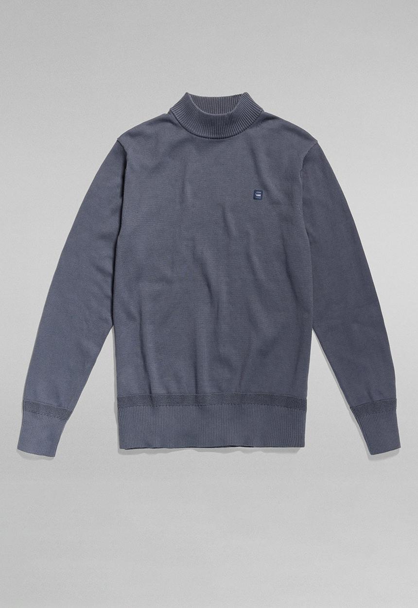 G-STAR - Premium core mock knit - medium blue