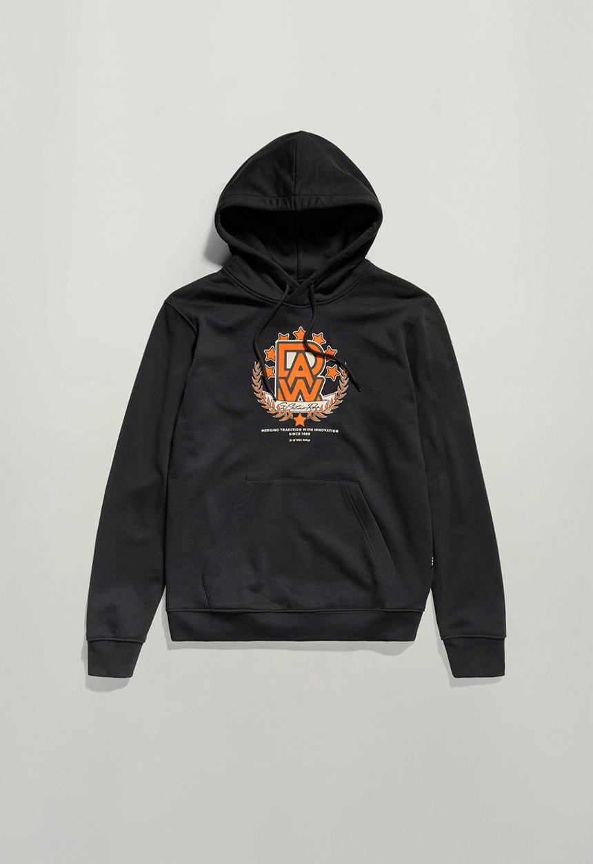G-STAR - Royal varsity hooded sweater - black