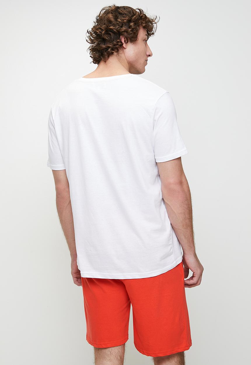 Brave Soul - Xmas Sleepwear Lounge Set - White/Red